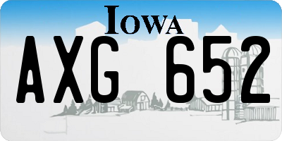 IA license plate AXG652