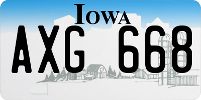 IA license plate AXG668