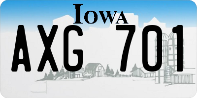 IA license plate AXG701