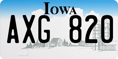 IA license plate AXG820