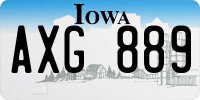 IA license plate AXG889