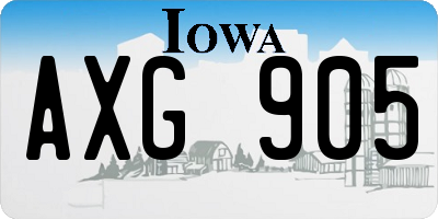 IA license plate AXG905