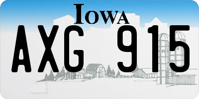IA license plate AXG915