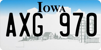 IA license plate AXG970