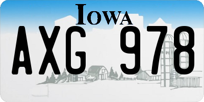 IA license plate AXG978