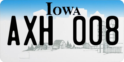 IA license plate AXH008