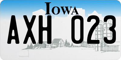 IA license plate AXH023