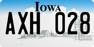 IA license plate AXH028