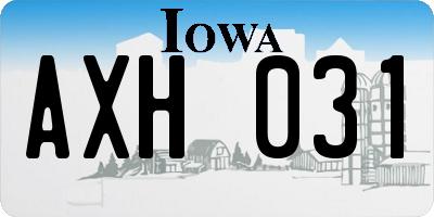 IA license plate AXH031