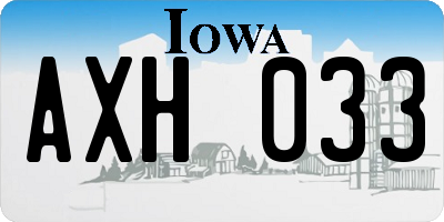 IA license plate AXH033