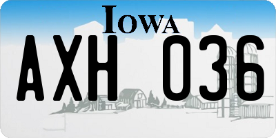IA license plate AXH036