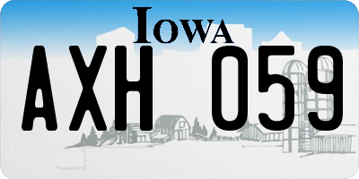 IA license plate AXH059