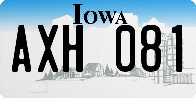 IA license plate AXH081