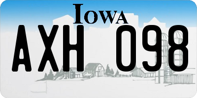 IA license plate AXH098