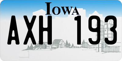 IA license plate AXH193