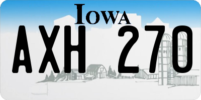 IA license plate AXH270