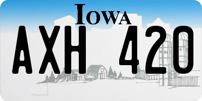 IA license plate AXH420