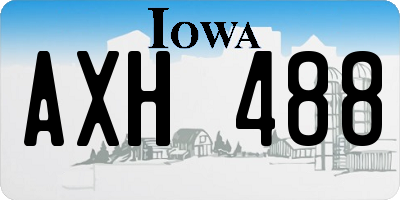 IA license plate AXH488