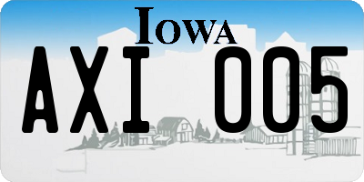 IA license plate AXI005