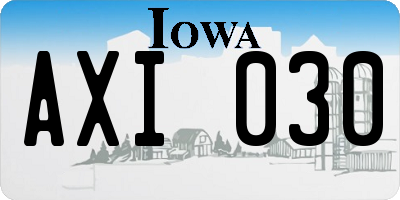 IA license plate AXI030
