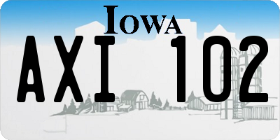 IA license plate AXI102