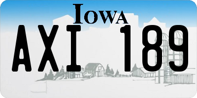 IA license plate AXI189