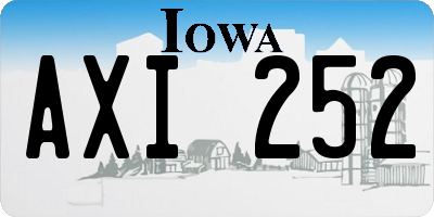 IA license plate AXI252