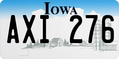 IA license plate AXI276