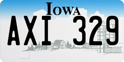 IA license plate AXI329