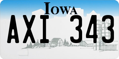 IA license plate AXI343