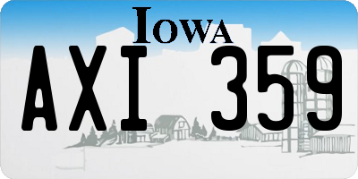 IA license plate AXI359