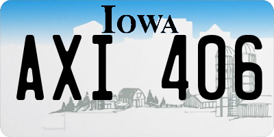 IA license plate AXI406