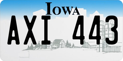 IA license plate AXI443
