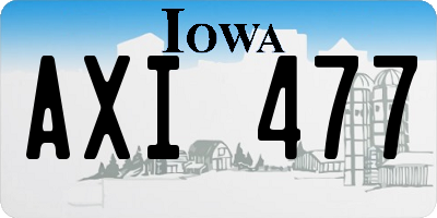 IA license plate AXI477