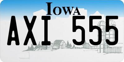 IA license plate AXI555