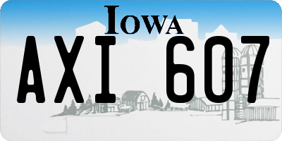 IA license plate AXI607