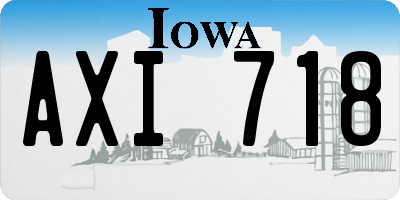IA license plate AXI718
