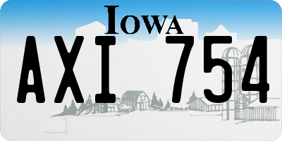 IA license plate AXI754