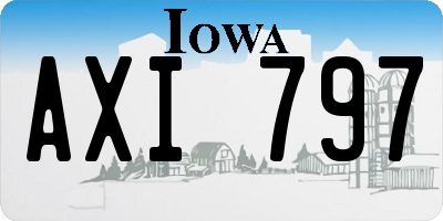 IA license plate AXI797
