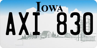 IA license plate AXI830