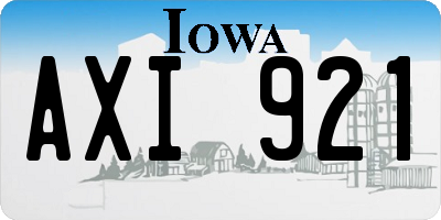 IA license plate AXI921