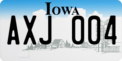 IA license plate AXJ004