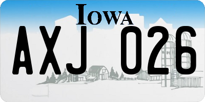 IA license plate AXJ026