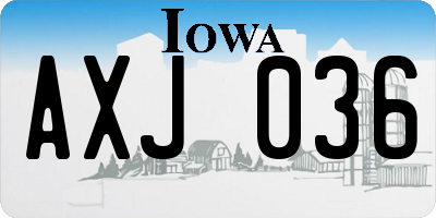 IA license plate AXJ036