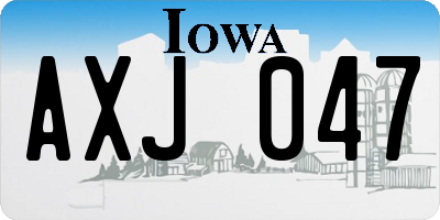IA license plate AXJ047