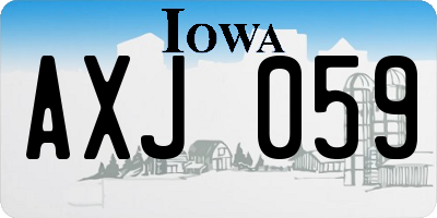 IA license plate AXJ059