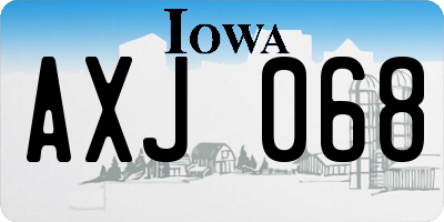 IA license plate AXJ068