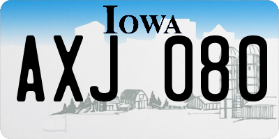 IA license plate AXJ080
