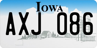 IA license plate AXJ086