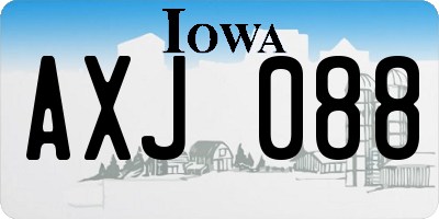 IA license plate AXJ088